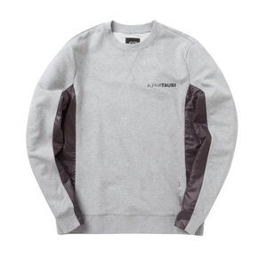 Men's Grey Crewneck Sweatshirt with Dark Grey Panels